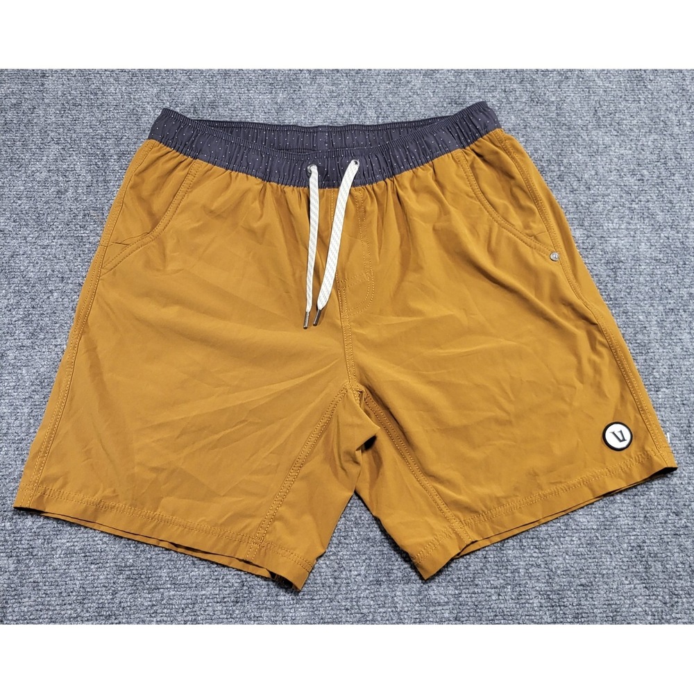 Vuori Kore Mustard Yellow V302 Training 4-Way Stretch Shorts Men's Size Large